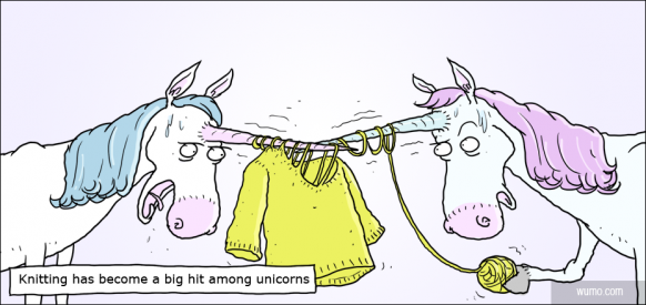 Unicorns love knitting
