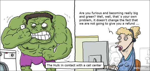 The Hulk in contact with a call center