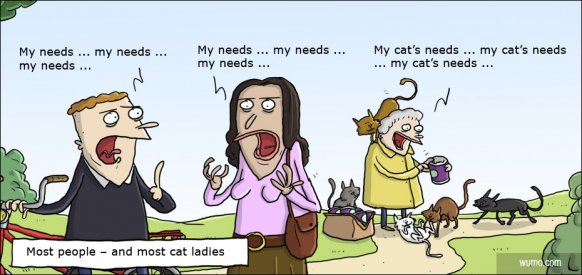 The difference between cat ladies and most people