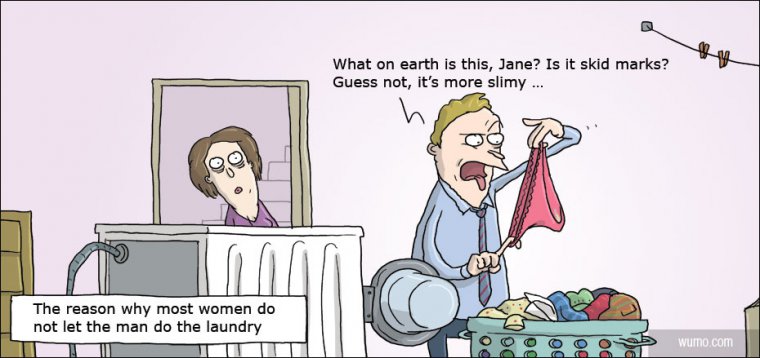 Men doing the laundry