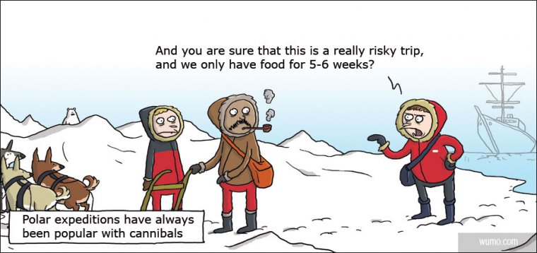 Cannibals love polar expeditions