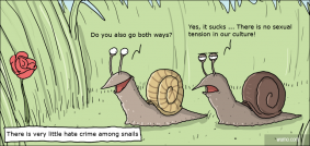 Hate crime amongst snails is nonexisting 