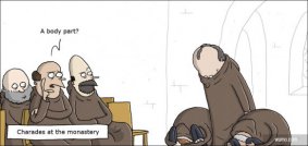 Charades at the monastery