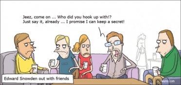 Edward Snowden out with friends