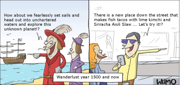 Wanderlust year 1500 and now