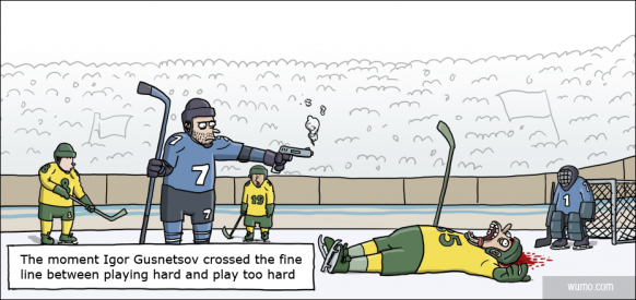 Hard-hitting hockey player