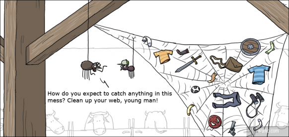 Clean up your web. young man!