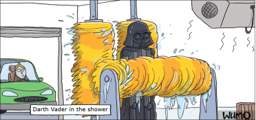 Darth Vader in the shower